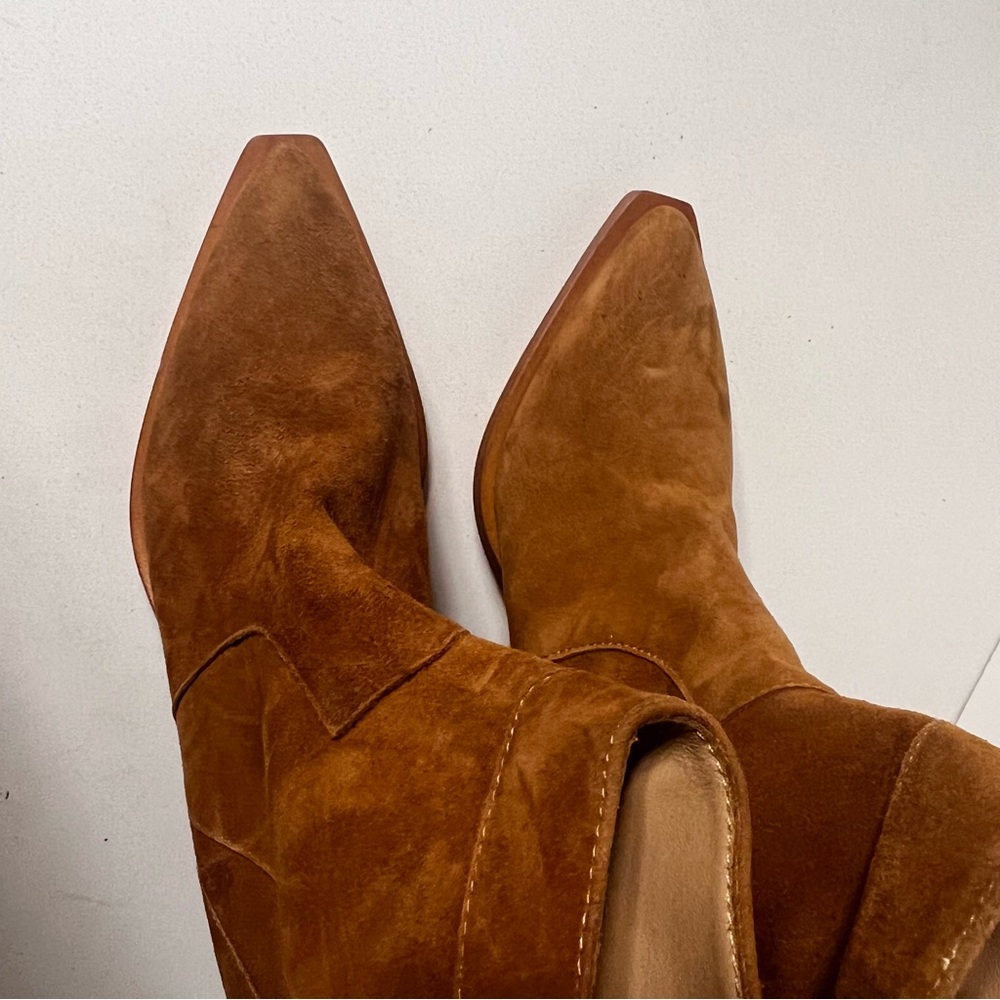 7 For All Mankind Brown Heeled Boots - Picture 6 of 10
